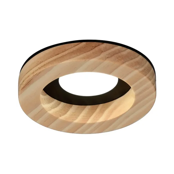 FOCO EMPOTRABLE MADERA/NEGRO GU10 Ø7,5CM