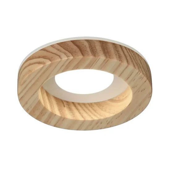 FOCO EMPOTRABLE MADERA/BLANCO GU10 Ø7,5CM
