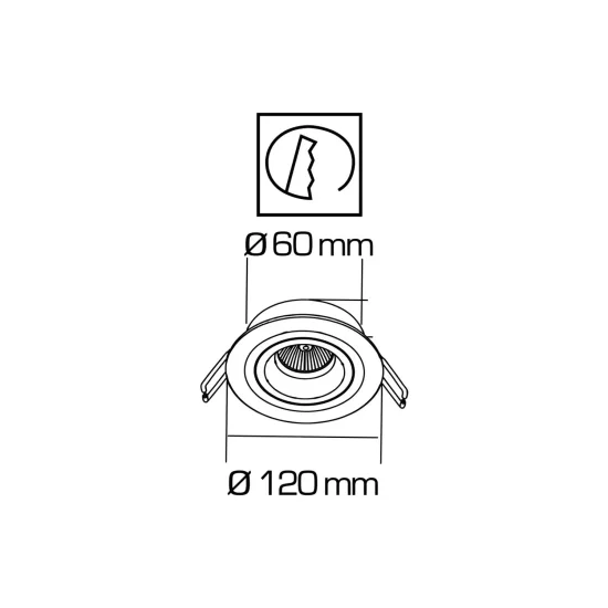 FOCO EMPOTRABLE Ø12CM RAFIA/NEGRO GU10 2