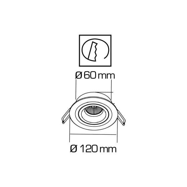 FOCO EMPOTRABLE Ø12CM RAFIA/NEGRO GU10