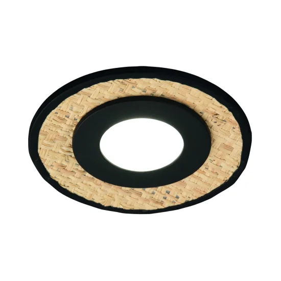 FOCO EMPOTRABLE Ø12CM RAFIA/NEGRO GU10