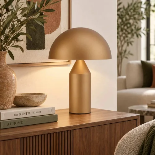 LÁMPARA DE MESA 2 LUCES E27 COBRE ENOKI