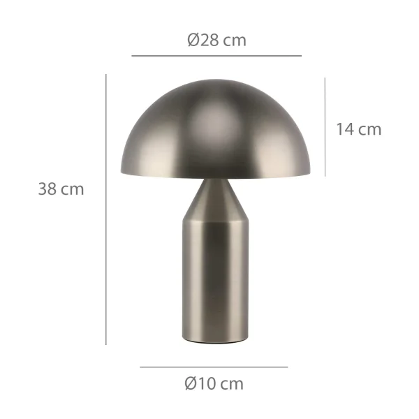LÁMPARA DE MESA 2 LUCES E27 NÍQUEL MATE ENOKI