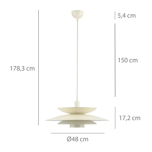 LÁMPARA DE TECHO 1LUZ E27 BEIGE Ø48CM ORNELLA