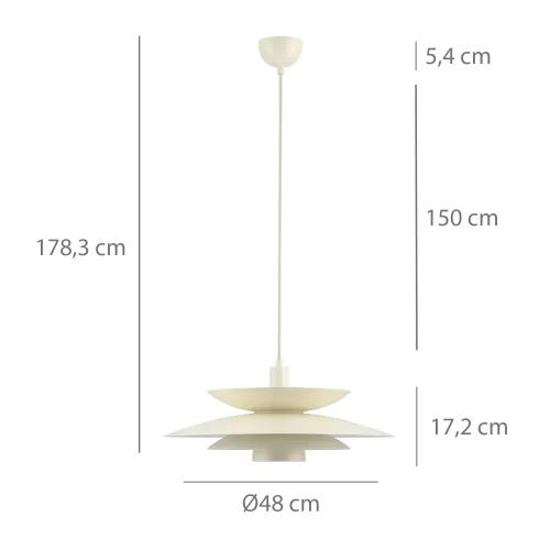 LÁMPARA DE TECHO 1LUZ E27 BEIGE Ø48CM ORNELLA