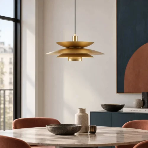 LÁMPARA DE TECHO 1LUZ E27 DORADO Ø48CM ORNELLA