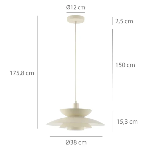LÁMPARA DE TECHO 1LUZ E27 BEIGE Ø38CM ORNELLA