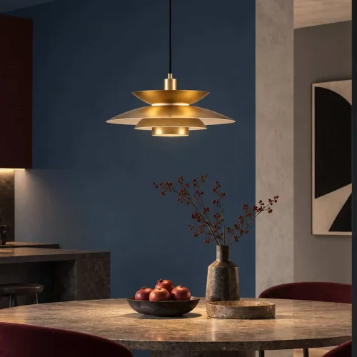LÁMPARA DE TECHO 1LUZ E27 DORADO Ø38CM ORNELLA