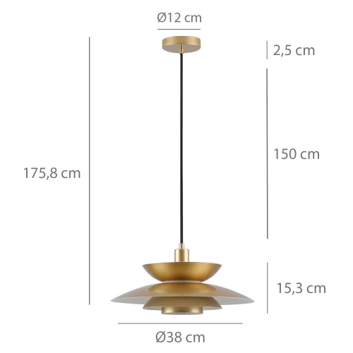 LÁMPARA DE TECHO 1LUZ E27 DORADO Ø38CM ORNELLA