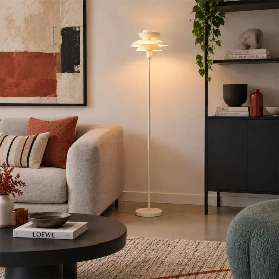 LÁMPARA DE PIE 1LUZ E27 BEIGE Ø30CM ORNELLA