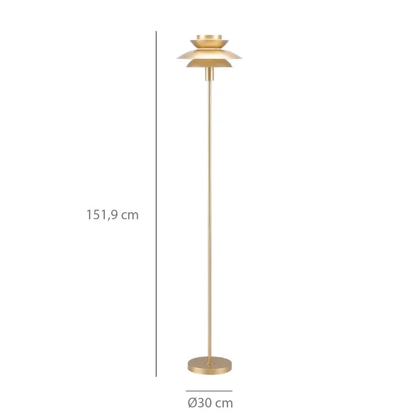 LÁMPARA DE PIE 1LUZ E27 DORADO Ø30CM ORNELLA