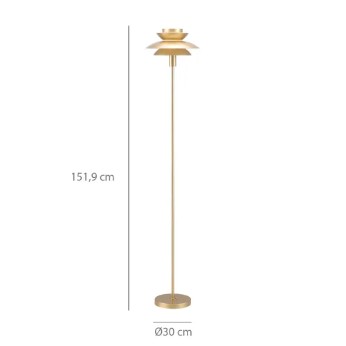 LÁMPARA DE PIE 1LUZ E27 DORADO Ø30CM ORNELLA