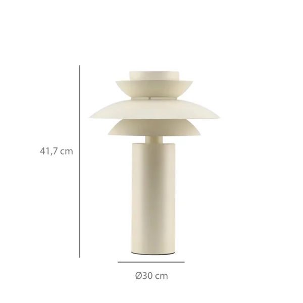 LÁMPARA DE MESA 1LUZ E27 BEIGE Ø30CM ORNELLA