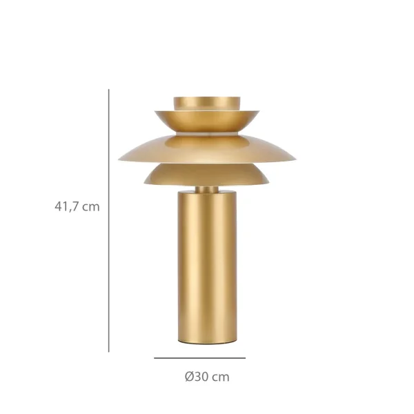 LÁMPARA DE MESA 1LUZ E27 DORADO Ø30CM ORNELLA