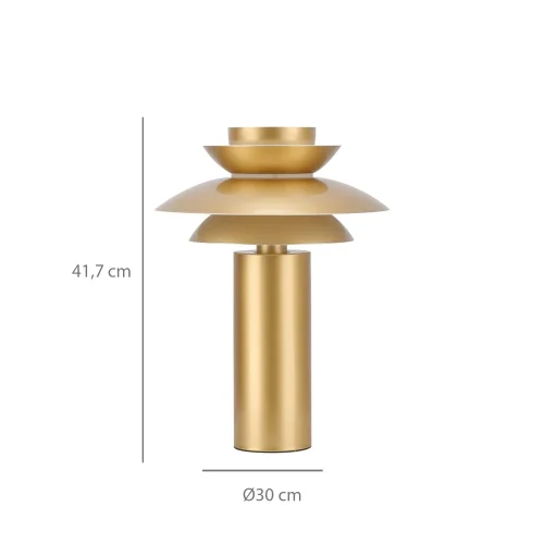LÁMPARA DE MESA 1LUZ E27 DORADO Ø30CM ORNELLA