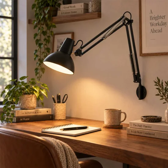 LÁMPARA MULTIFUNCIÓN MESA, PARED Y PINZA DE ACERO NEGRO 2
