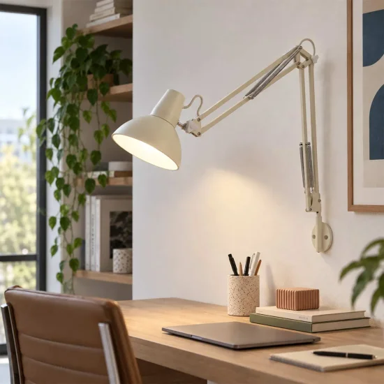 LÁMPARA MULTIFUNCIÓN MESA, PARED Y PINZA DE ACERO BLANCO 2