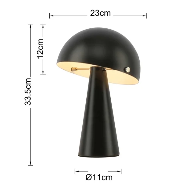 LÁMPARA DE MESA ACERO PINTADO NEGRO E27 CHANTERELLE