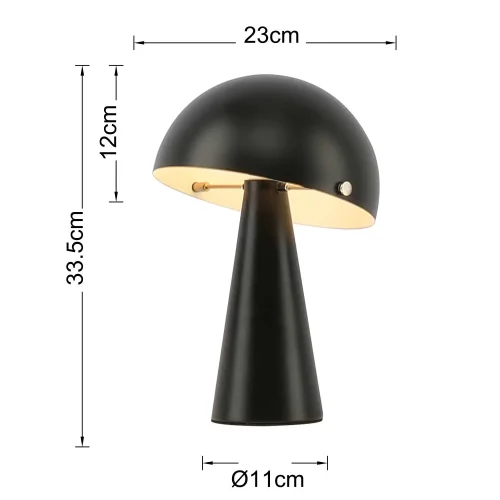 LÁMPARA DE MESA ACERO PINTADO NEGRO E27 CHANTERELLE