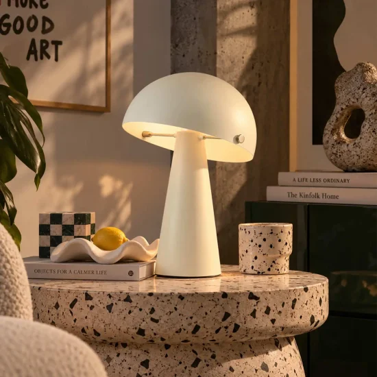 LÁMPARA DE MESA ACERO PINTADO BEIGE E27 CHANTERELLE