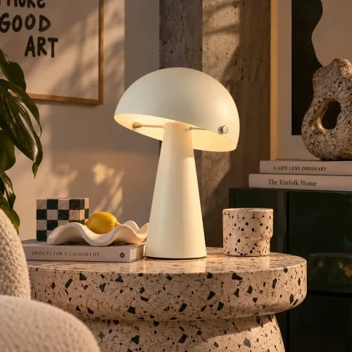 LÁMPARA DE MESA ACERO PINTADO BEIGE E27 CHANTERELLE