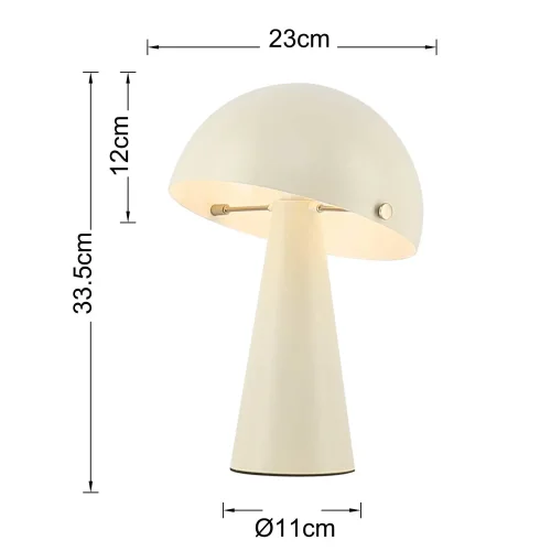 LÁMPARA DE MESA ACERO PINTADO BEIGE E27 CHANTERELLE