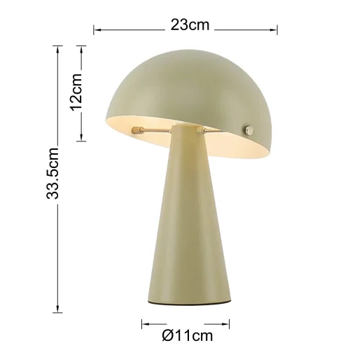 LÁMPARA DE MESA ACERO PINTADO VERDE MATE E27 CHANTERELLE