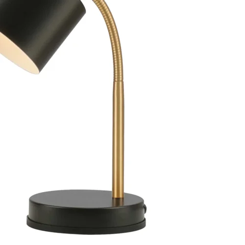 LÁMPARA DE MESA E27 NEGRO Y DORADO GEMMA