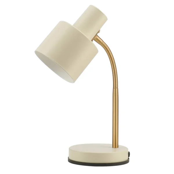 LÁMPARA DE MESA E27 BEIGE Y DORADO GEMMA