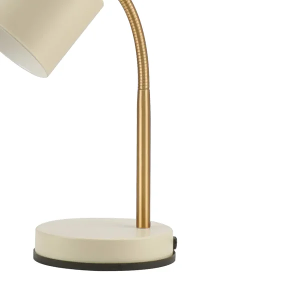 LÁMPARA DE MESA E27 BEIGE Y DORADO GEMMA