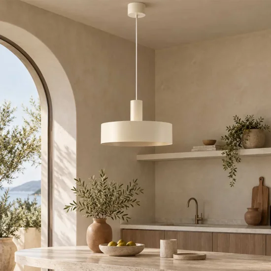 LÁMPARA DE TECHO E27 ACERO PINTADO BEIGE GEMMA