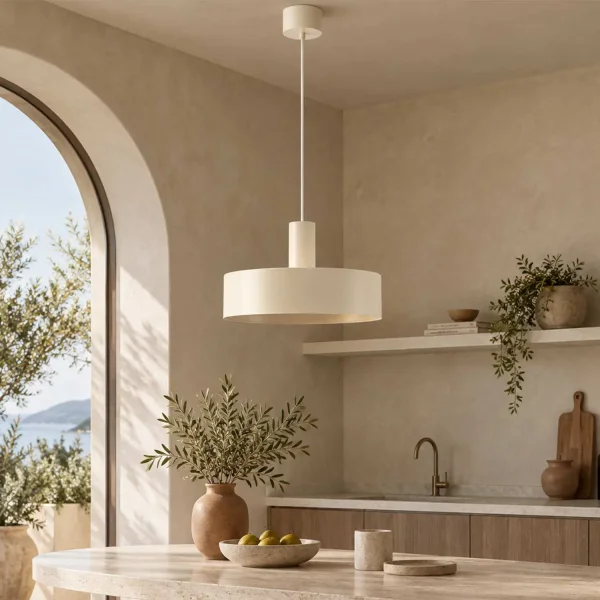LÁMPARA DE TECHO E27 ACERO PINTADO BEIGE GEMMA