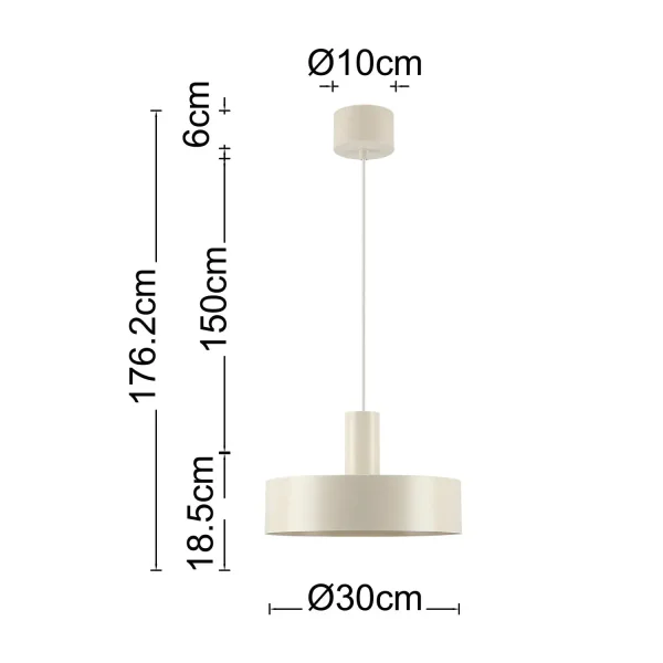 LÁMPARA DE TECHO E27 ACERO PINTADO BEIGE GEMMA