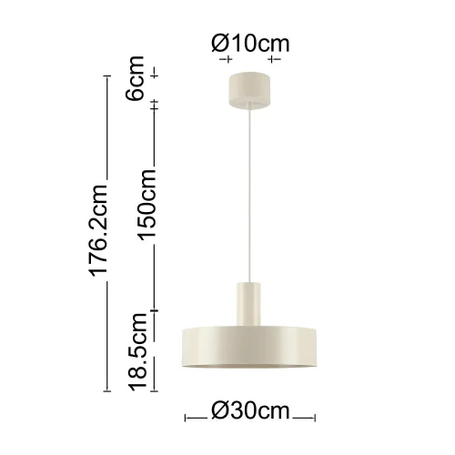 LÁMPARA DE TECHO E27 ACERO PINTADO BEIGE GEMMA