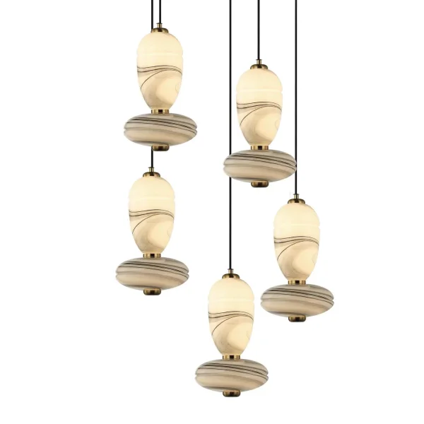 LÁMPARA DE TECHO LED 5 LUCES 50W CCT EFECTO MÁRMOL TOSCANA
