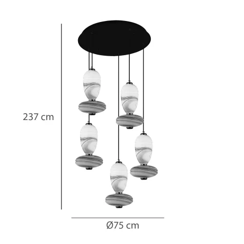 LÁMPARA DE TECHO LED 5 LUCES 50W CCT EFECTO MÁRMOL TOSCANA