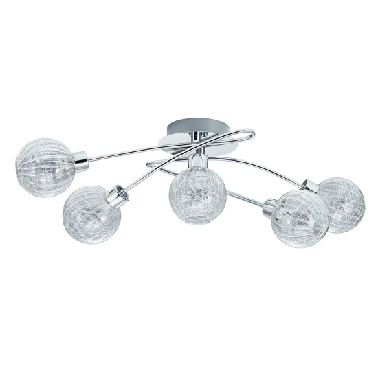PLAFÓN DE TECHO 5 LUCES QUINN CROMO