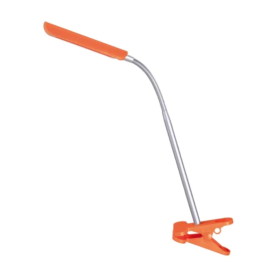 Flexo Pinza Led Cleo Naranja-Plata, Iluminación | Lúzete