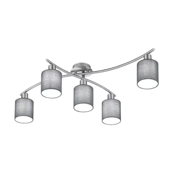 LÁMPARA DE TECHO 5 LUCES PICCOLO GRIS