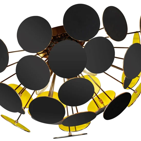 PLAFÓN DE TECHO KARIN NEGRO ORO 2