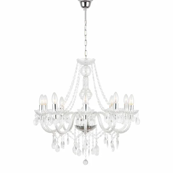 LÁMPARA DE TECHO 10 LUCES LIONETTA TRANSPARENTE