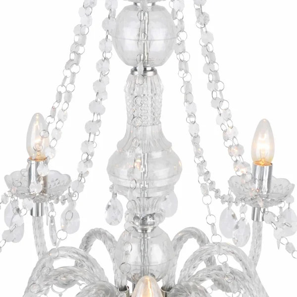 LÁMPARA DE TECHO 10 LUCES LIONETTA TRANSPARENTE