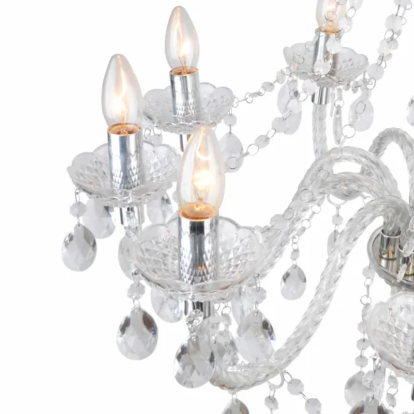 LÁMPARA DE TECHO 10 LUCES LIONETTA TRANSPARENTE