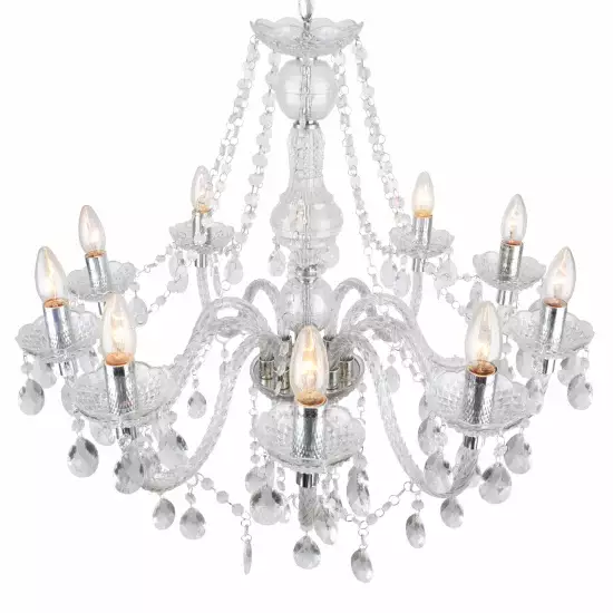 LÁMPARA DE TECHO 10 LUCES LIONETTA TRANSPARENTE