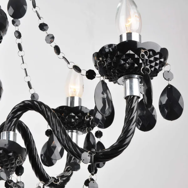 LÁMPARA DE TECHO 6 LUCES GIULIA NEGRA