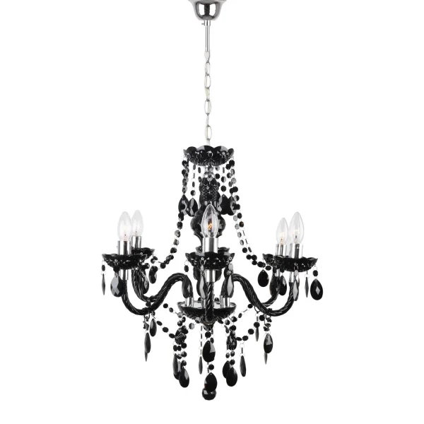 LÁMPARA DE TECHO 6 LUCES GIULIA NEGRA