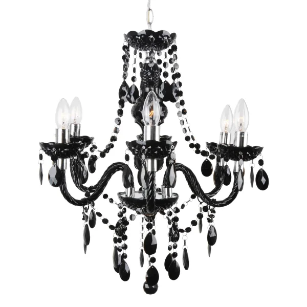 LÁMPARA DE TECHO 6 LUCES GIULIA NEGRA