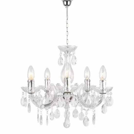 LÁMPARA DE TECHO 5 LUCES NICOLA TRANSPARENTE 2