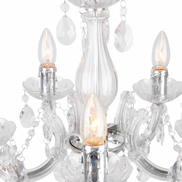 LÁMPARA DE TECHO 5 LUCES NICOLA TRANSPARENTE