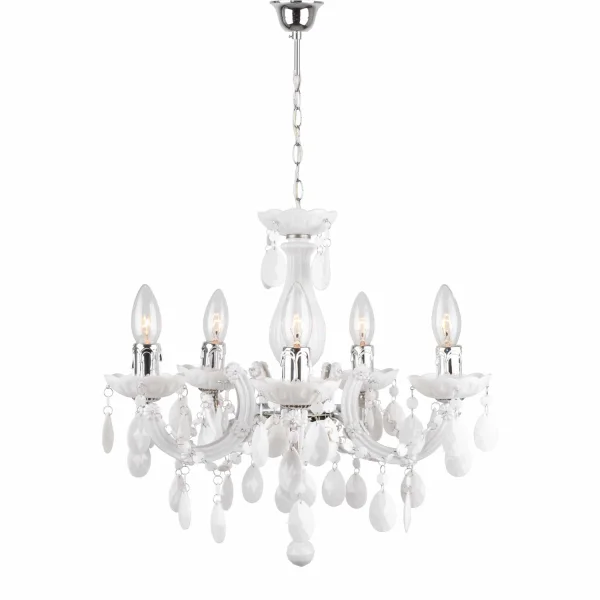 LÁMPARA DE TECHO 5 LUCES NICOLA BLANCA